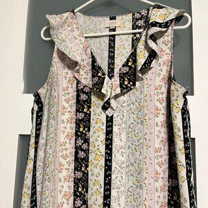 Loft Sleeveless Floral Blouse - Medium